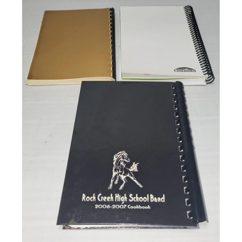 Morris Press Cookbook Church School Farm Wives Kansas Spiral Bound Lot of 3